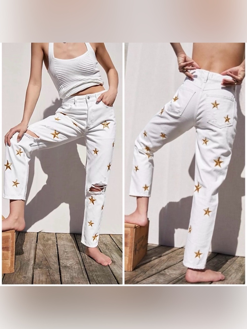 Free People We the Free Fast Times Star Mom Jeans